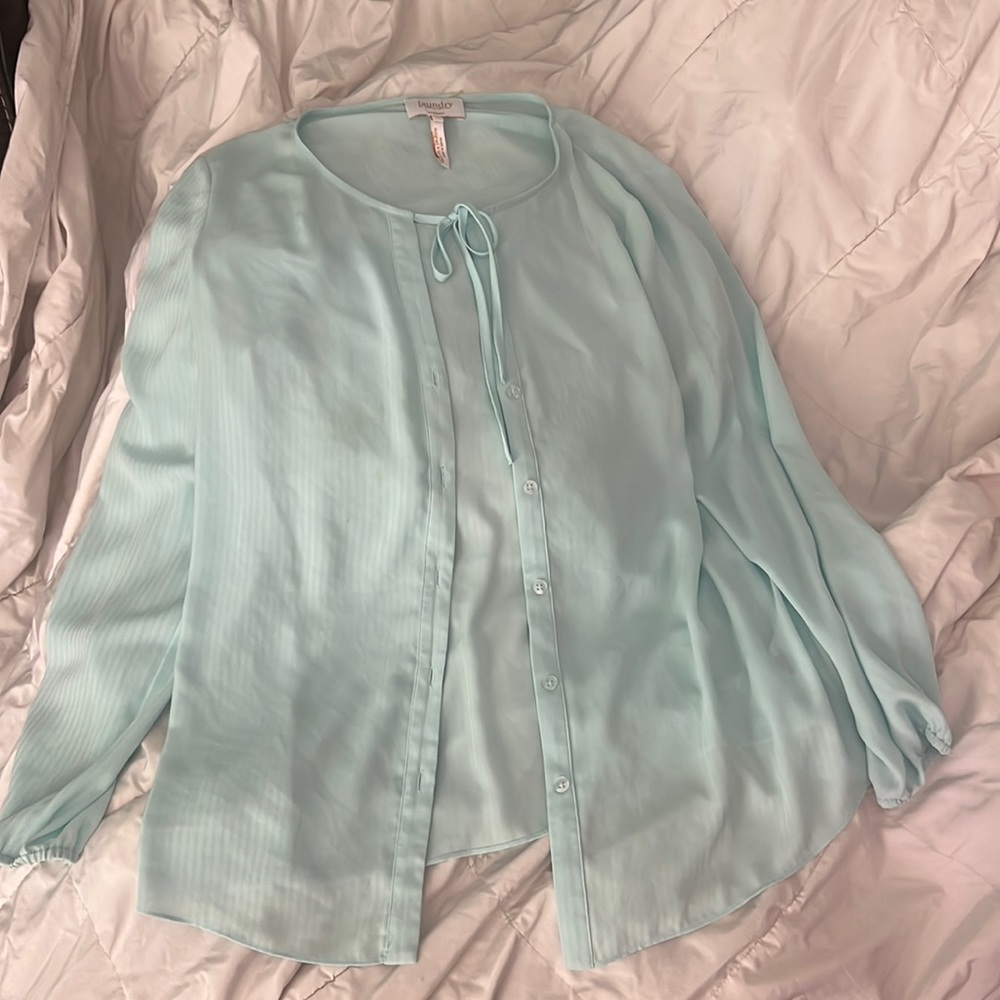 Button up blouse, baby blue, size 10 by Laundry